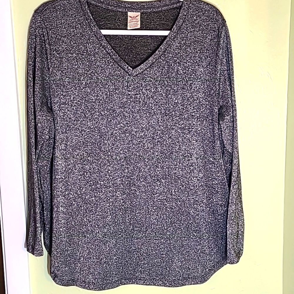 Faded Glory Longsleeve Sparkly Shirt, Size 1X